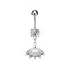 Heart Bow Pendant Belly Button Ring For Women Girls Body Piercing Stainless Steel Navel Ring Beach Jewelry