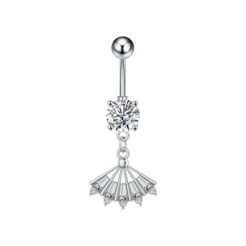 Heart Bow Pendant Belly Button Ring For Women Girls Body Piercing Stainless Steel Navel Ring Beach Jewelry