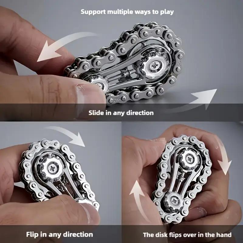 Sprockets Flywheel Fingertip Gyro Fidget Spinner Antistress Anxiety Metal Bike Chains EDC Spinner Fidget Toys For Adult Kids