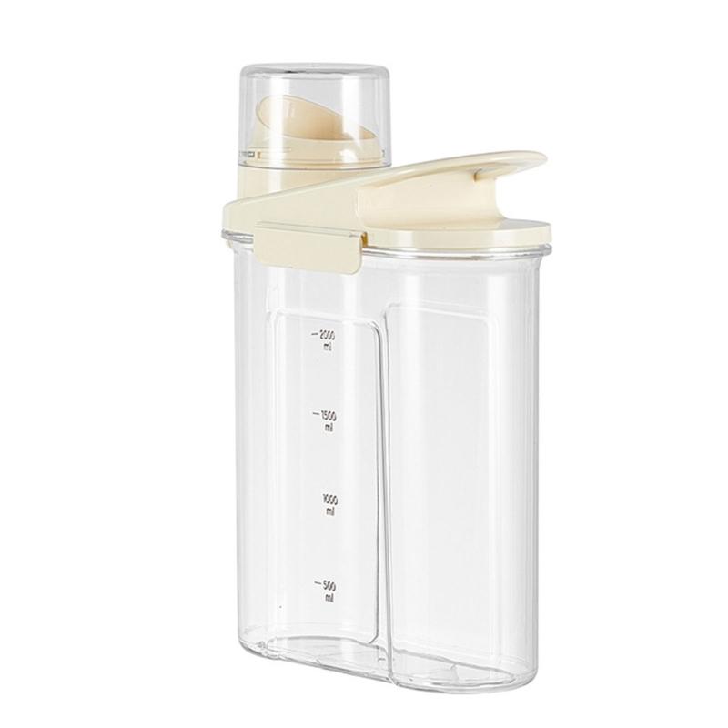 Convenient Food Organizer Clear Plastic Rice Bin with Sealed Rings for Dry Goods Rice Bucket for Household Kitchen Use