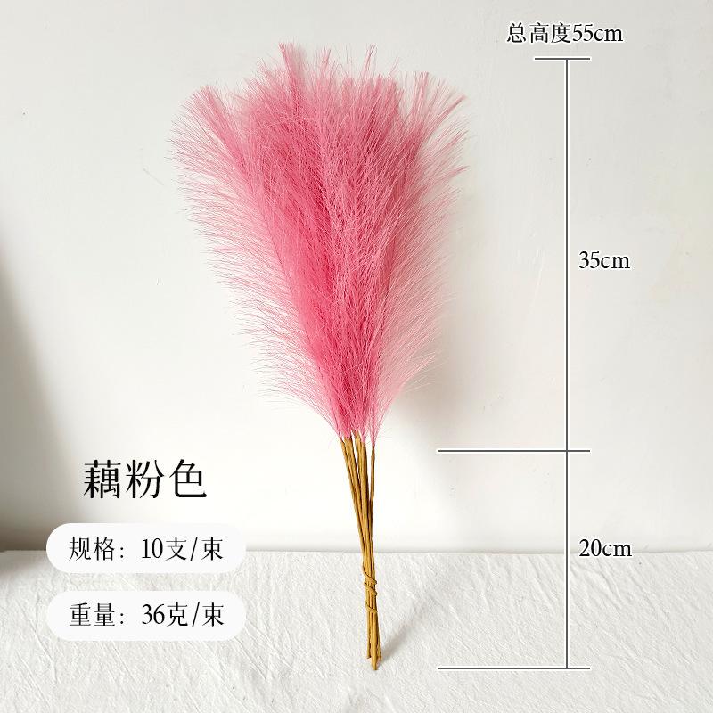

Simulated Cattail Grass Home Wedding Decoration Floor Simulation Green Plants One Size рожевий