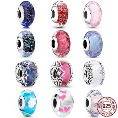 New Murano Glass Charms 925 Sterling Silver Beads Fit Sweet Fasion Bracelet Necklace Diy Fine Charm Jewelry For Women Gift