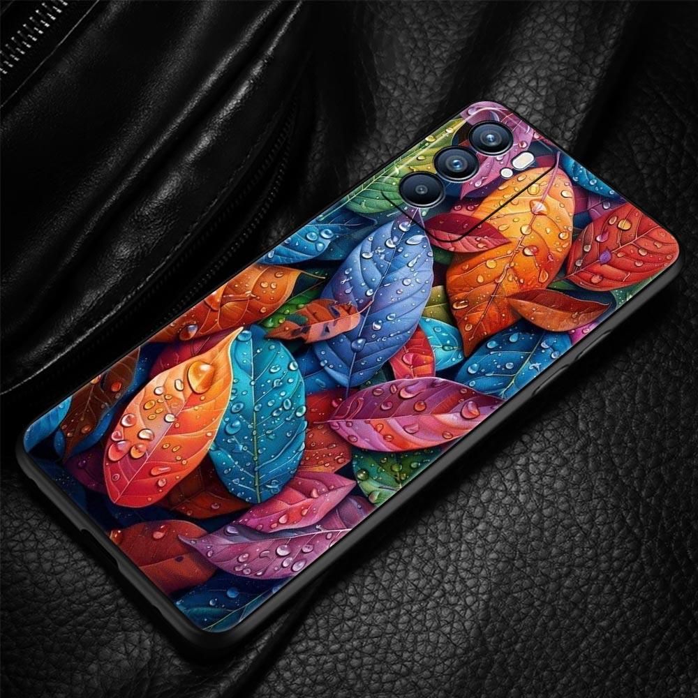 Cartoon Leaf Phone Case For Oppo A17 A31 A54 A57 A78 A79 A98 Find X5 X6 Reno 6 7 8 10 11 12 13 F Pro 5G Soft TPU Cover Funda Bag