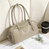 Leather Long Handled Bowling Bag, New Niche, Light Luxury, Old Money Style Handbag, Crossbody Bag