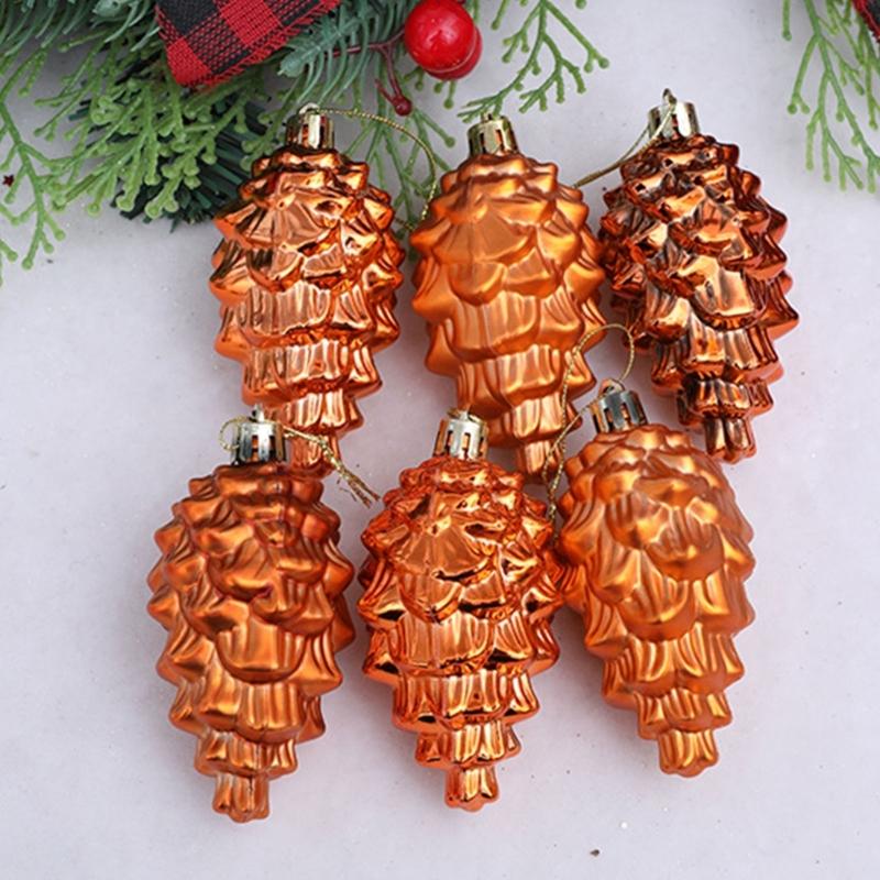 2Pieces Shimmering Pinecone Holiday Decorations Not Traditional Design Christmas Hanging Ornaments