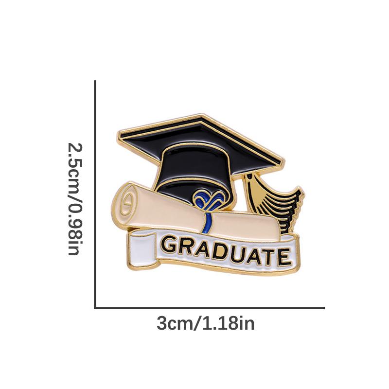 Graduation Enamel Brooch Bachelor Hat Style Pin Graduation Gift For Graduates Lapel Bag Badges Best Wishes Jewelry For Friends