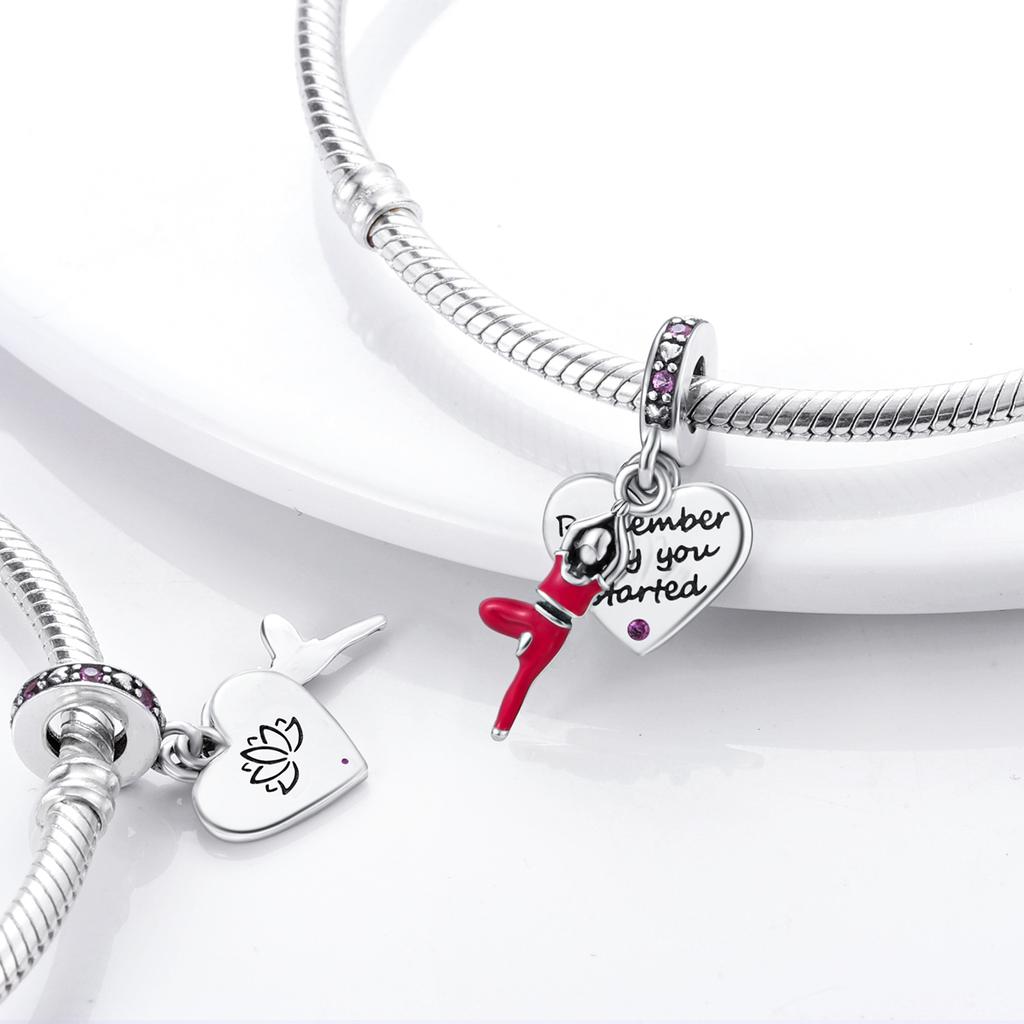 Copper Plated World Football Sport Soccer Dumbbell Yoga Dangle Charm Fit Mula Bracelet Necklace Beads Women Jewelry Making