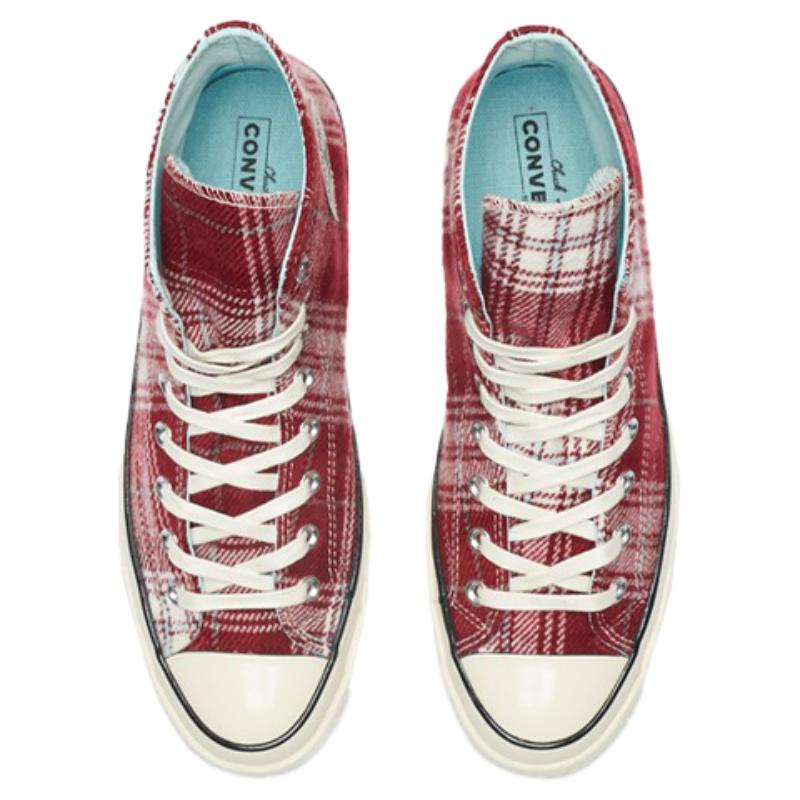Converse Chuck Taylor All Star 70 Hi Plaid Pack Dark Burgundy