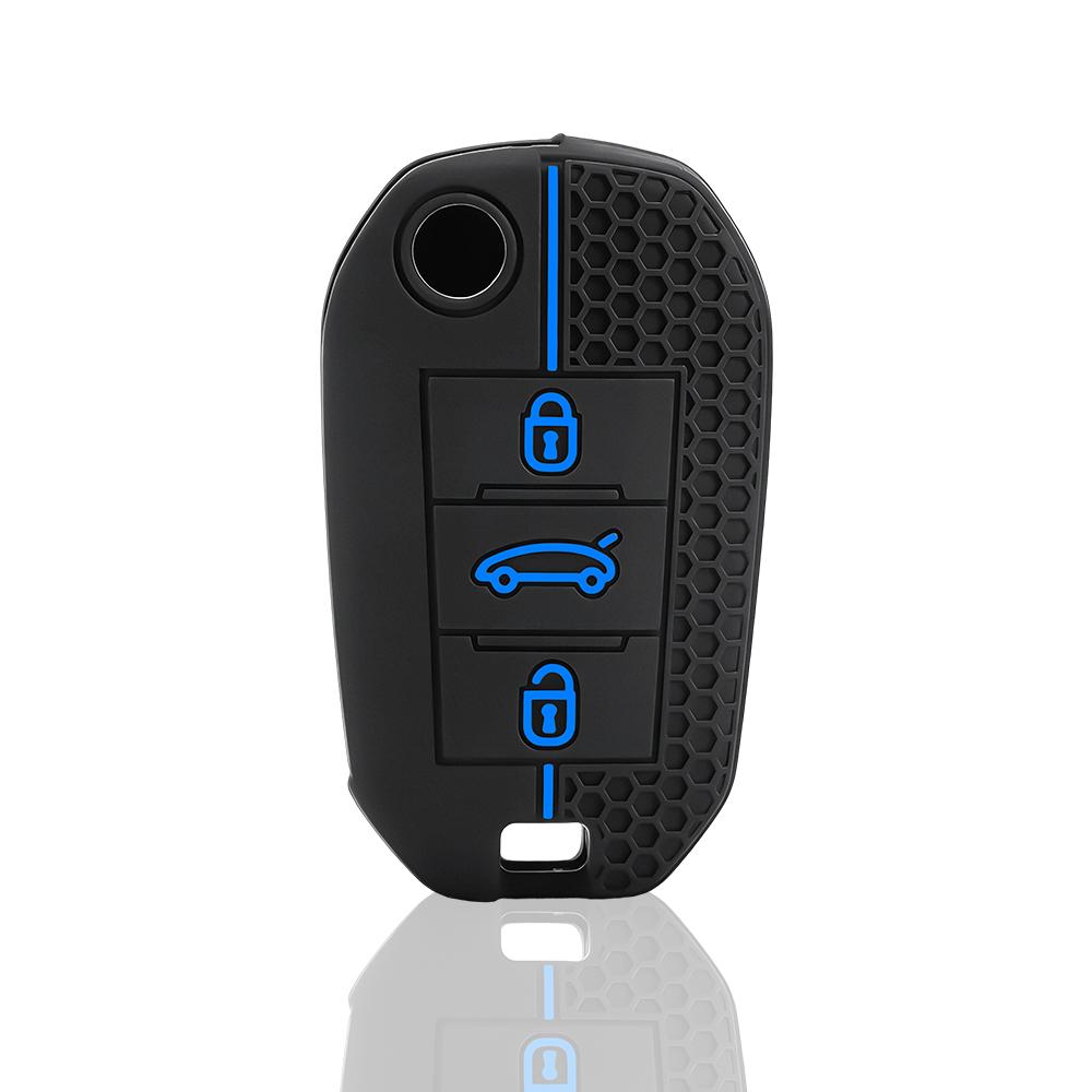 Silicone Car Key Case Cover For Citroen Berlingo 2026 C3 III Aircross C4 C4L C5 C6 C8 Picasso For Peugeot 208 2019 308 Key Cap