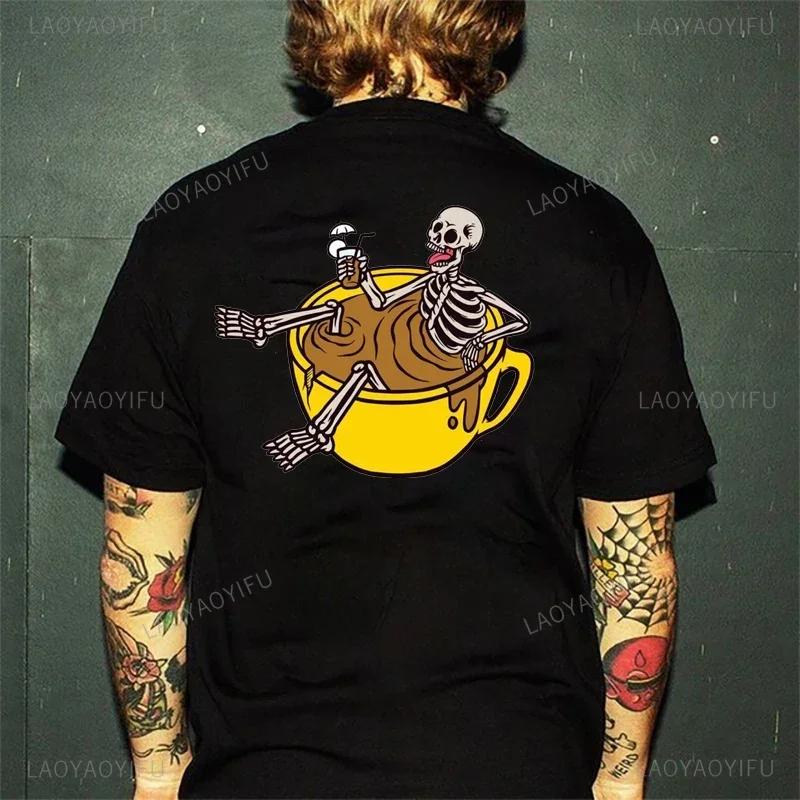 Horror Devil Dark Punk Skull Graphic Tshirts Harajuku Retro T Shirt Unisex Black White Casual Tee Summer Oversized Tee Camisetas