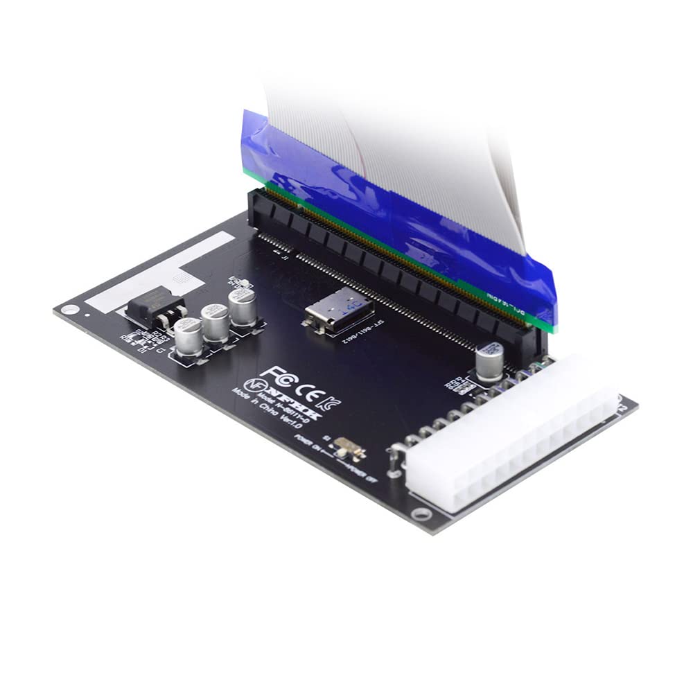 NFHK 4X Oculink SFF-8612 SFF-8611 to PCIE PCI-Express 16x Adapter ATX 24-pin with Power Port for Motherboard Graphics Cards