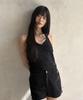 Sekeondeusolteu Ribbon Halterneck Top (Black)