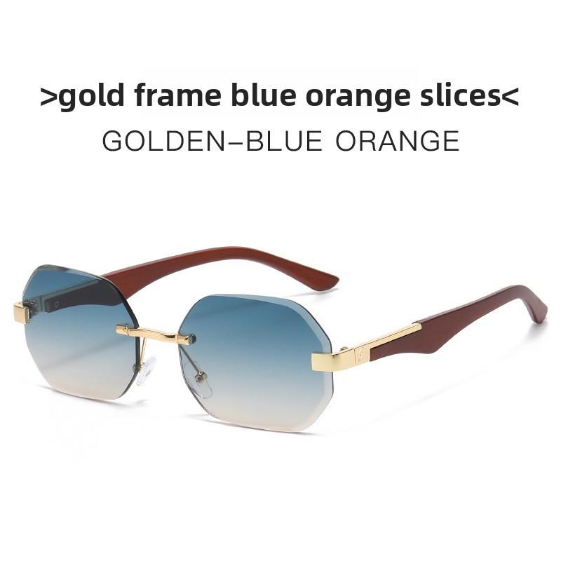 Uv400 Unisex Geometric Metal Frame Sunglasses With Green Lenses For Travel And Fashion