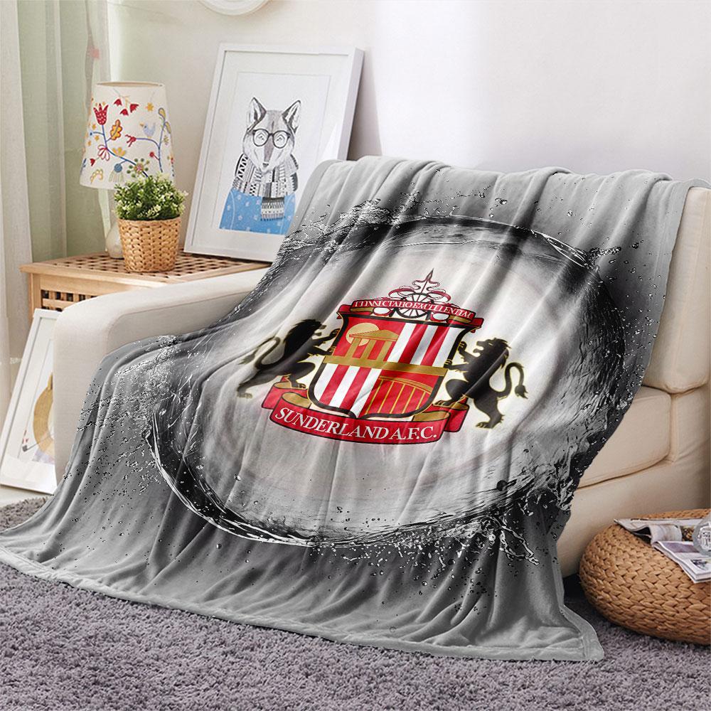 1PC Sunderland Association Football Club Patterned Flannel Blanket Suitable For All Seasons for Home Decor Warmth and Comfort Gifts Holiday Present