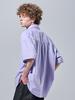 OTHERFITS Oversized Oxford Collar Short Sleeve Shirt (Purple)