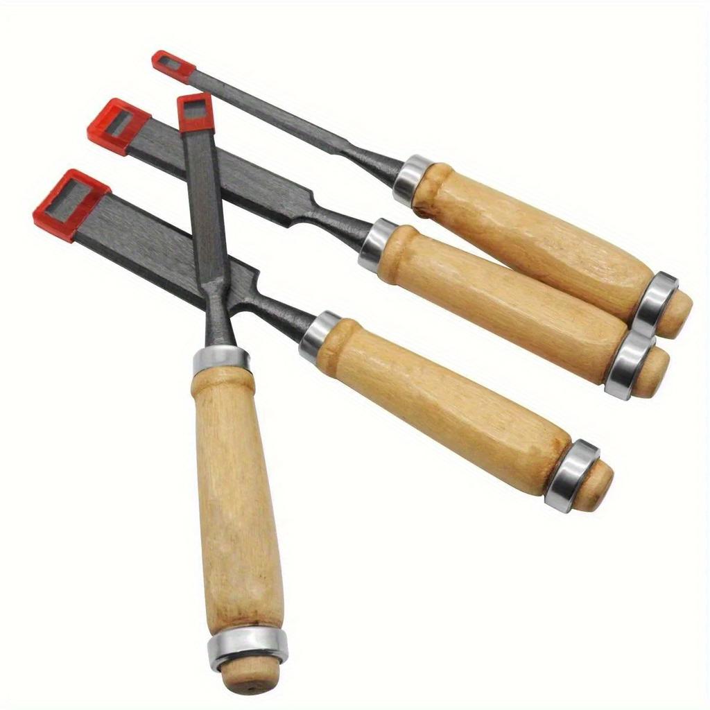 4 Pcs Wood Carving Chisels Set Professional for Woodworking with Ergonomic Wood Carving Tools DIY Auxiliary Tools Woodworking Chisels