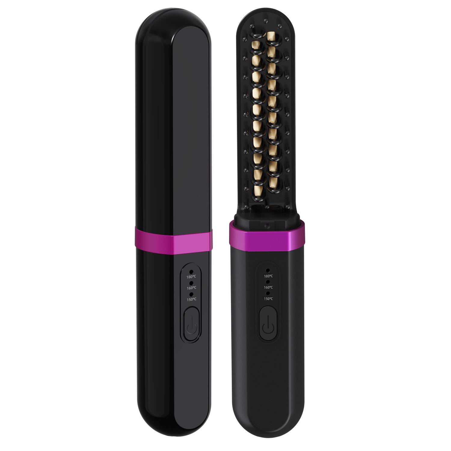 Mini Portable Ionic Straightening & Curling Comb - Safe, No-Damage, Dual-Use for Wet/Dry Hair