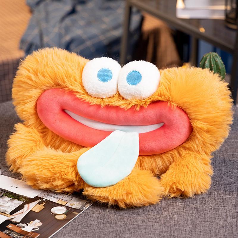 Small Monster Plush Toy Cartoon Big-eyed Monster Long-haired Doll Red Book Same Style Doll Pillow