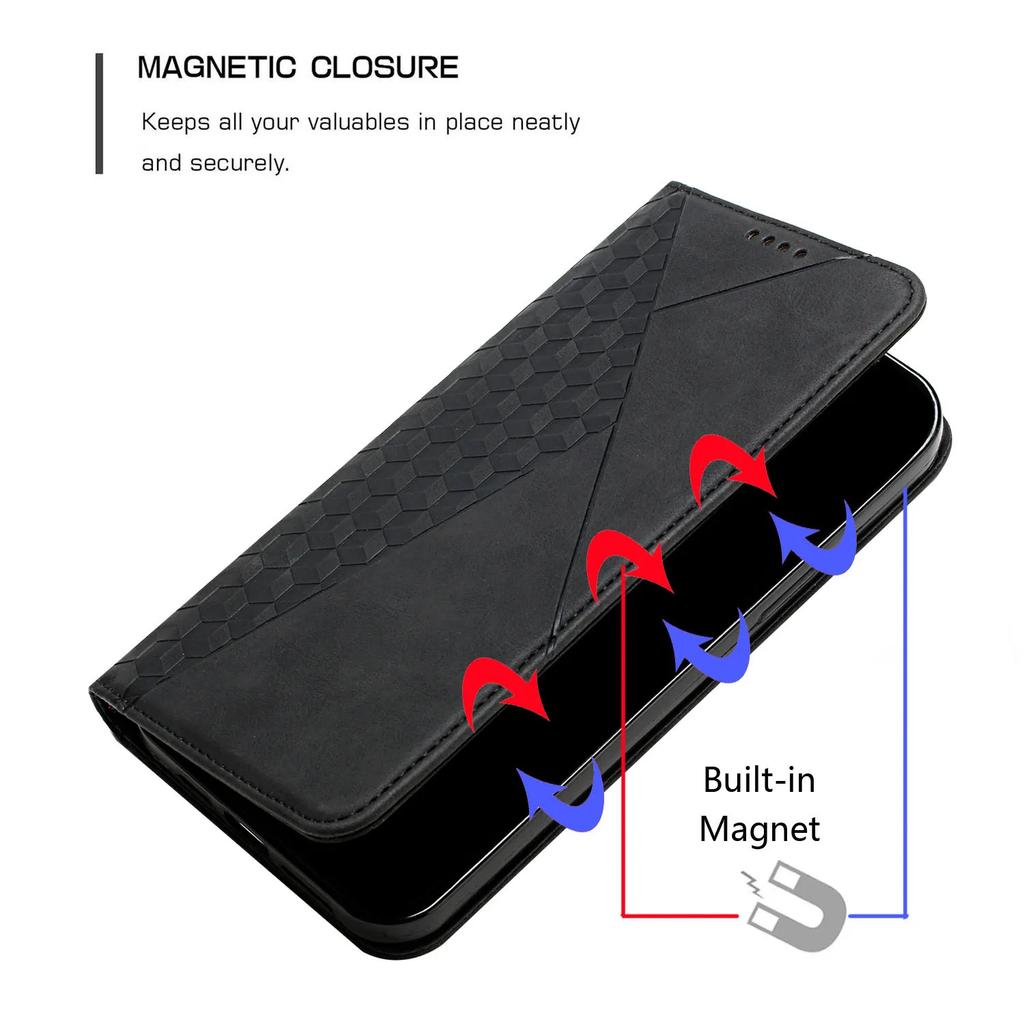 Magnetic Leather Case For iPhone 16 15 6 6S 7 8 Plus 10 X XR XS 11 Pro Max 12 mini 13 Pro Max 14 Plus SE Card Slot Book Cover