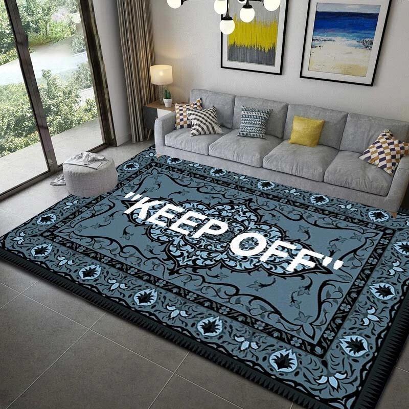 KEEP OFF Letter Printed Living Room Decoration Carpet Bedroom Beside Kitchen Floor Mat Sofa Coffee Table Area Rugs Soft Doormats