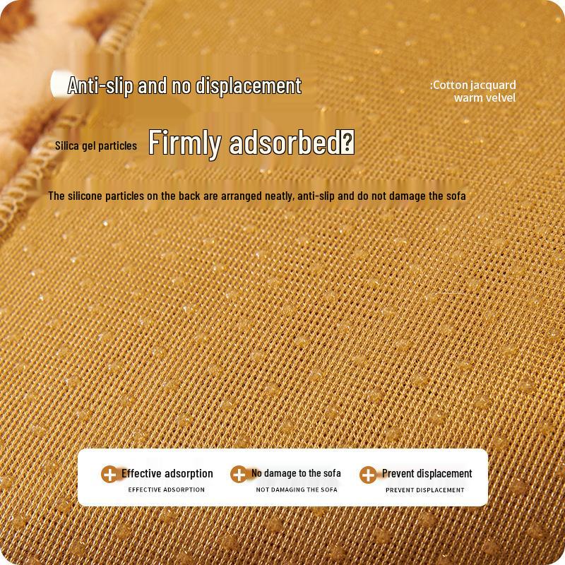 Lammwolle Anti-Rutsch Sofabezug: Dicke, einteilige Polsterung für Herbst & Winter