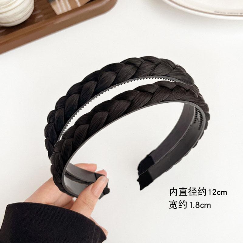 2pc Vintage Wig Twists Braid Hairband with Toothed Anti-skid Hair Bands for Women Girls Korean Retro Headband  Accessories