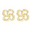 European and American Style Twisted Alloy Flower Earrings - Women's Fashion Jewelry