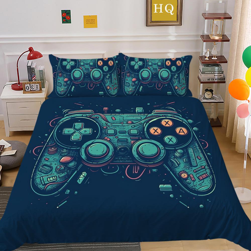 3D Game Console Printing Bedding Set Twin Size Bed Set Cover Children Fashion Design Pillowcase High Quality Bedspread