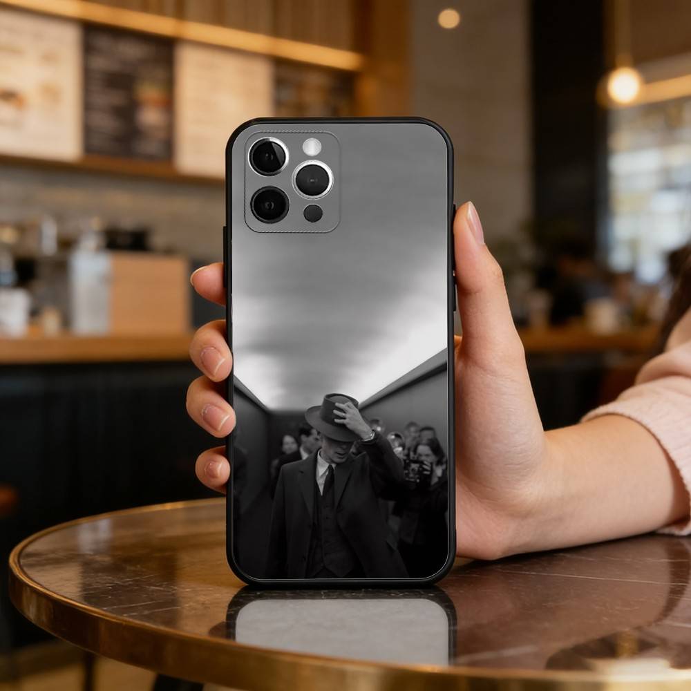 F-Film O-Oppenheimer Phone Case For iPhone 17,16,15,14,13,12,11 Plus,Pro Max,Soft Silicone Black Cover