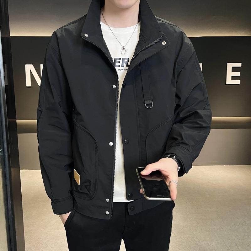 

2025 весна и осень новая куртка в стиле милитари мужская американская трендовая марка хулиганская красивая куртка повседневная универсальная свободная одежда со стойкой M