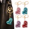 Sparkling Key Ring Rhinestone Love Heart Keychain , Zinc Alloy Car Pendant Ring, Handbags Backpacks Purse Charm Accessory, Gift for Women Decorative