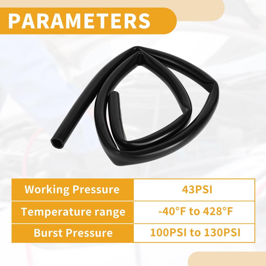 Partuto 1pc 130PSI Max Pressure Universal Silicone Vacuum Tube Hose Car Automotive Vacuum Line