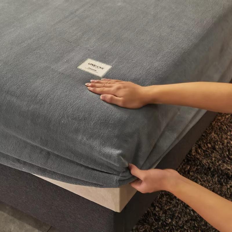 Supermjukt fleece dra-på-lakan - Dubbelsäng Extra Lång Storlek - Extra Plysch Polarfleece, Noppfritt - Djupt Fack - Mysig Värme Hela Året