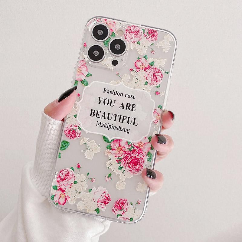 Buy Rose Flowers Transparent Phone Case For Iphone 13 Pro Max Samsung Galaxy A52s 5g Xiaomi Redmi Note 10 Pro Xiaomi Poco F3 Huawei P50 At Affordable Prices Free Shipping Real