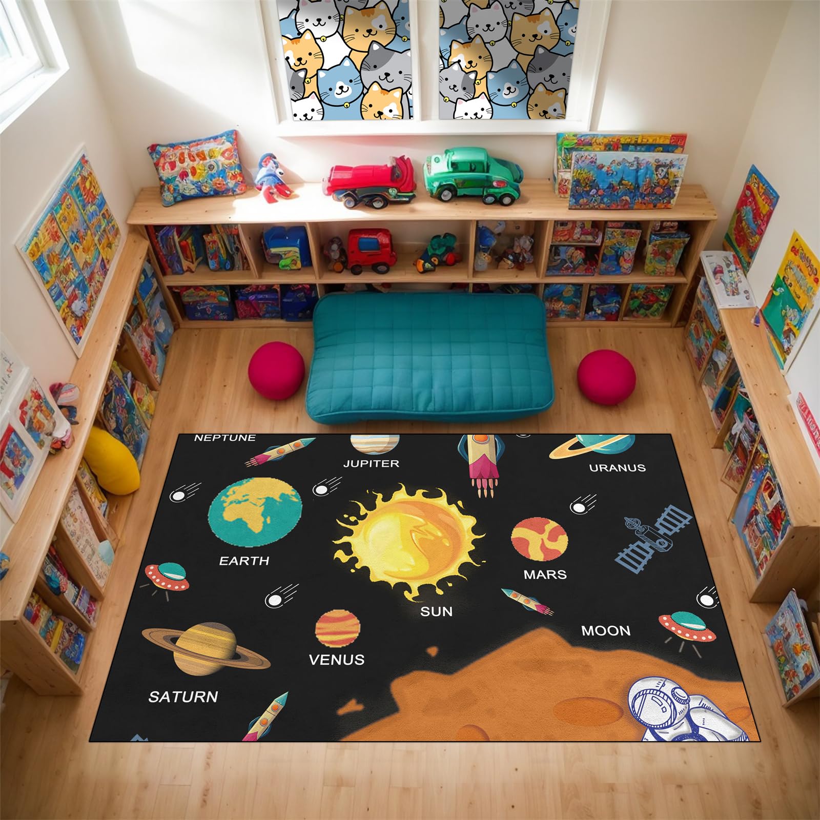 

Space Rug for Kids Room Outer Space Solar System Carpet Kids Rugs for Playroom Living Bedroom Classroom Dining Room Decor, 2 5 ×4 60cm x 90cm