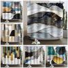 Luxury Marble Texture Shower Curtain Abstract Geometric Print Bath Curtain For Bathroom Decor Modern Minimalist Design With Hook