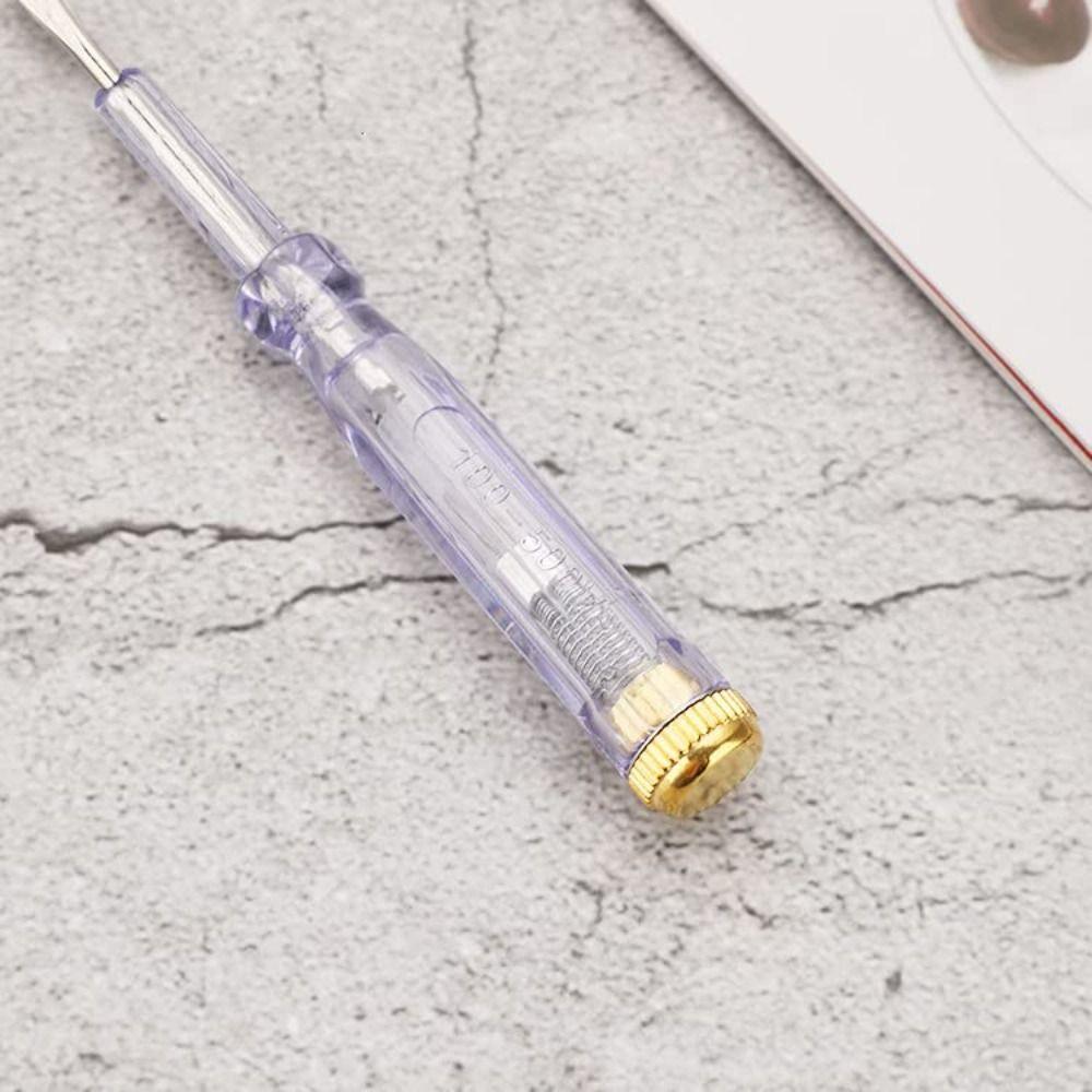AC/DC 100-500V Voltage Detector Pen Clear Light Circuit Tester New Test Screwdriver