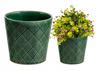 Ceramic Flower Pot, Green, Decorative, 13 X 13 Cm