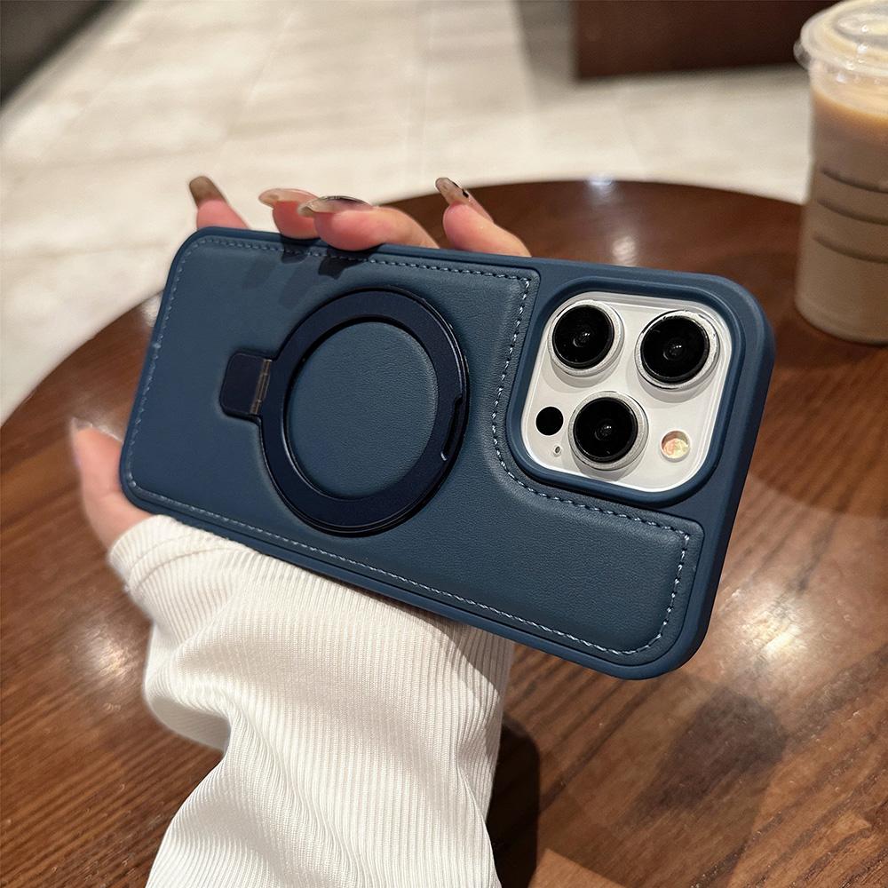 Phone Case for iPhone 13 16 ProMax Case iPhone 16 14 15 ProMax 12 13 ProMax 13 Pro 14 Pro Plain Leather Stand Mobile Phone Case Advanced INS