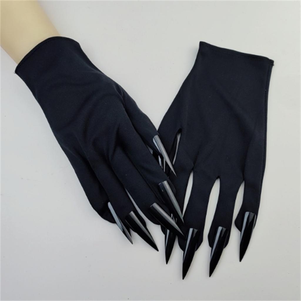 Realistic Long Nail Claw Gloves Perfect for Halloween and Costume Parties Comfortable Short Gloves for Adults and Teens
