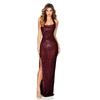 Abito con spacco all'americana e paillettes, temperamento, alta moda donna