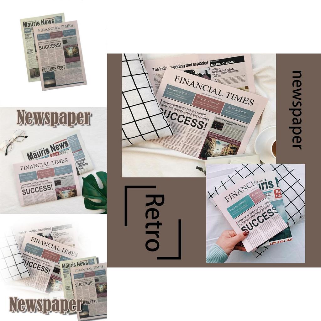 2pcs English Newspaper Vintage Style Photography Background Props Shooting