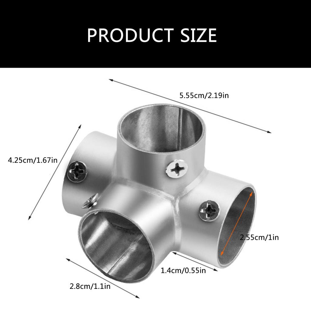 Set of 10 Stainless Steel Pipe Clamps Handrail T Joint Accessories Heavy Duty Stainless Steel T Fittings for Tubing