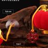 Handmade Red Flocked Lantern Ornaments for Trees: Chinese-Style New Year and Wedding Decorations