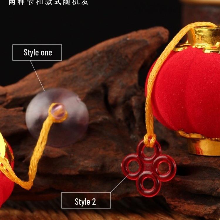 Handmade Red Flocked Lantern Ornaments for Trees: Chinese-Style New Year and Wedding Decorations