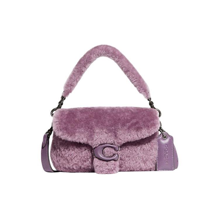 

Coach Pillow 18 Removable Pendant Buckle Closure Wool Leather Handheld Crossbody Shoulder Bag Small Women bags Purple CC444-V5MO5 Basic Set (Bag+Dust Bag)