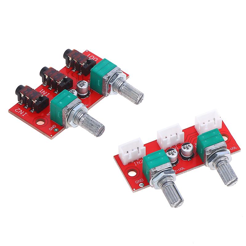 Wholesale Dual Channel Stereo Passive Audio Mixing Board Signal Mixer 2 Way Input 1 Way Mixed Output