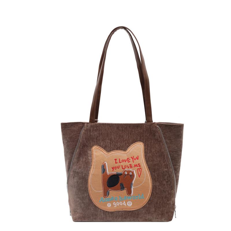 Casual large-capacity high-end women's 2025 new autumn and winter double shoulder back bag single shoulder tote bag