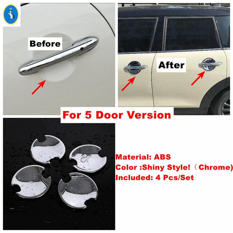 Chrome / Carbon Fiber Look Rearview Mirror / Rear Window Wiper / Door Bowl Cover Trim For Mini Cooper S F55 F56 F57 2014 -