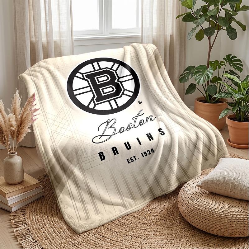Coperta in Flanella e Pile Boston Bruins Coperta Calda e Accogliente per Divano, Letto, Viaggio Uso in Tutte le Stagioni